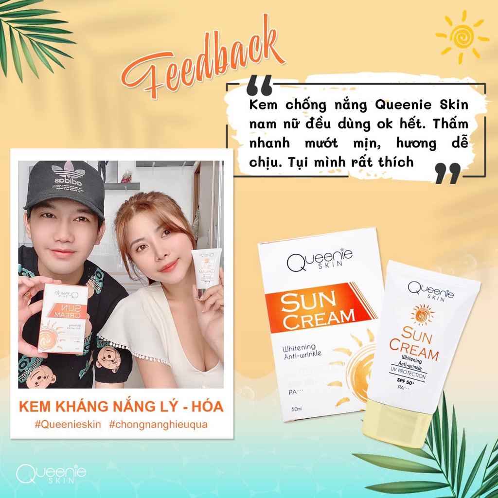 [FreeShip + Tặng Quà] Kem Chống Nắng Queenie Skin Chính Hãng - Kem Kháng Nắng Lý Hóa Queenie Skin Queenie Skin