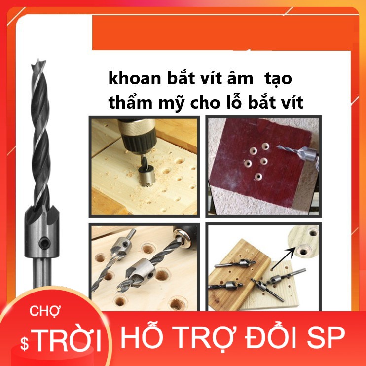 [Hàng Hot] [ Loại cao cấp ] Bộ mũi khoan âm gỗ, bộ mũi khoan khoét lỗ âm vít độ chính xác chuẩn {Cao Cấp]