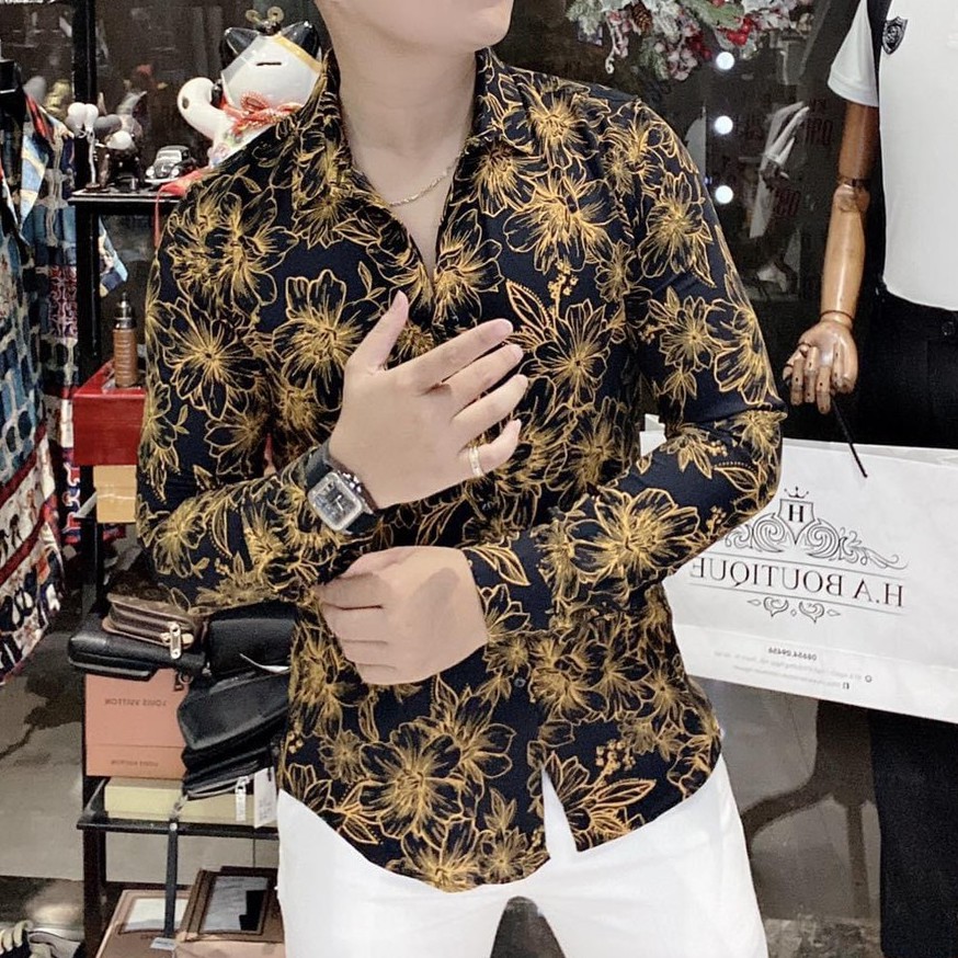 áo sơ mi nam nữ hoạ tiết căp đoi tay dài vải lụa 3d in họa tiết trắng vải lụa 3d form body | BigBuy360 - bigbuy360.vn