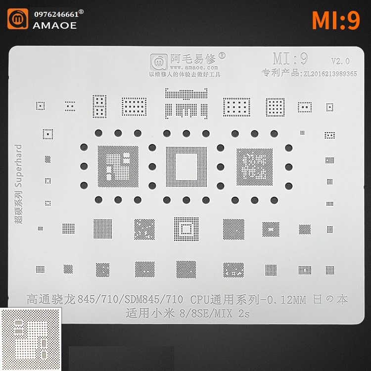 Vỉ MI9 làm chân CPU SDM845/ Snapdragon 710 hỗ trợ các máy Xiaomi 8/8Se/ MIX 2s