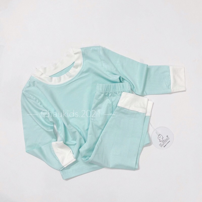 (jean baby kho sỉ) bộ thun lạnh trơn phối viền cho bé trai bé gái