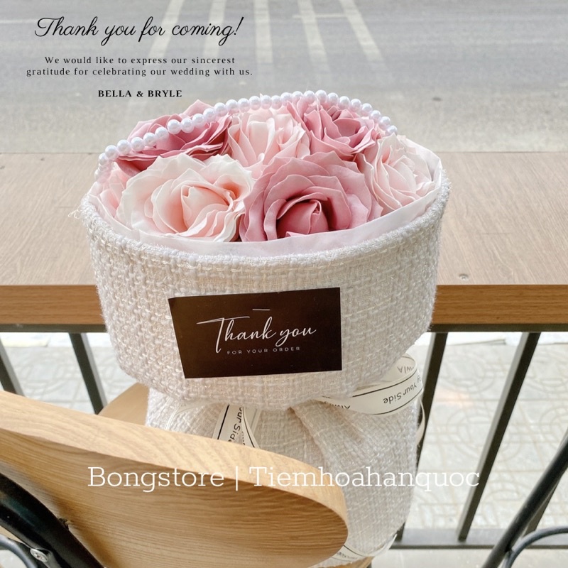 Bó Hoa Sáp 7 lớp mix màu KÈM TÚI làm quà tặng sinh nhật, 8/3, 20/10