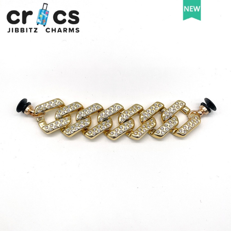 Jibbitz charms Dây Xích Kim Loại Ngọc Trai Trang Trí Giày crocs Đính Đá Thời Trang