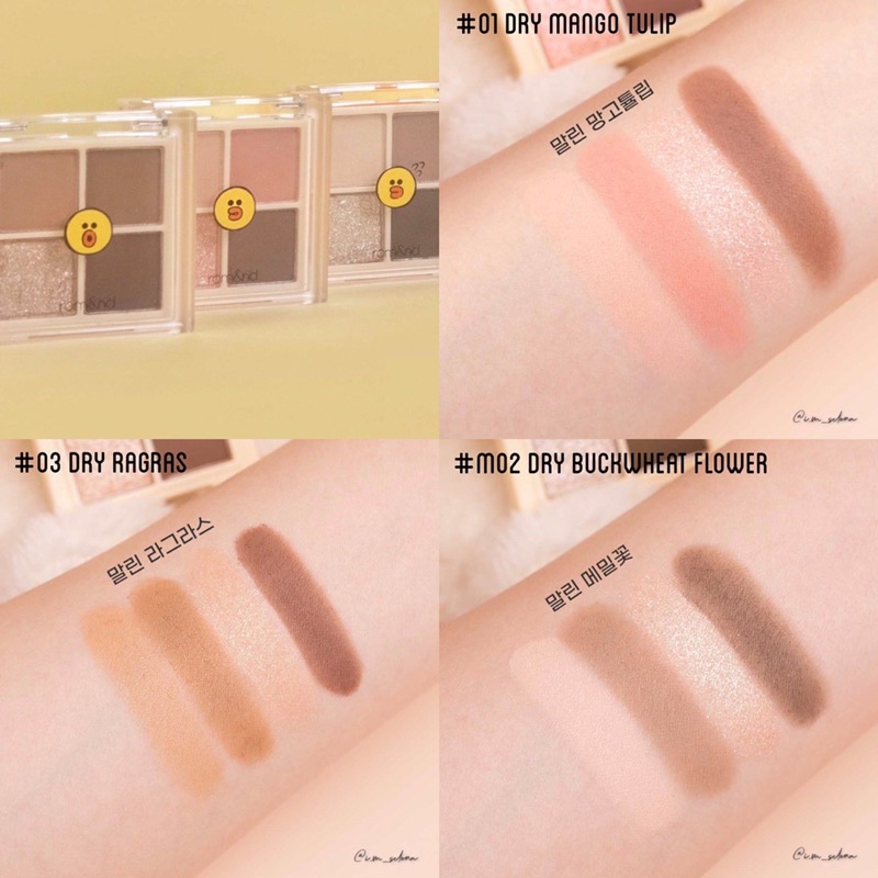 Bảng Phấn Mắt 4 Ô Romand LINE FRIENDS Better Than Eyes Mini Moncosmetics