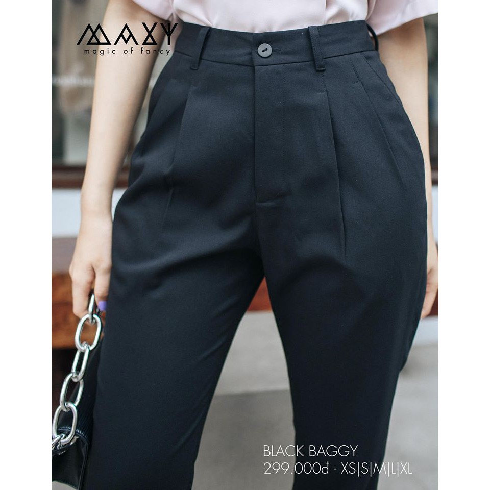 Quần baggy công sở màu đen black baggy Maxy Workshop | BigBuy360 - bigbuy360.vn