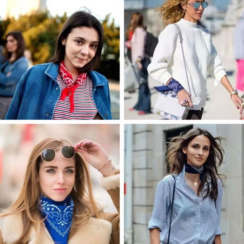 Khăn Vuông Họa Tiết Hoa Phong Cách Hip Hop Dùng Khi Chạy Xe Đạp