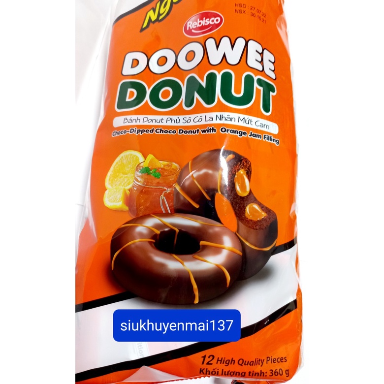 bánh doowee donut 29 gr 1 cái, socola dâu cam(  dùng thử)