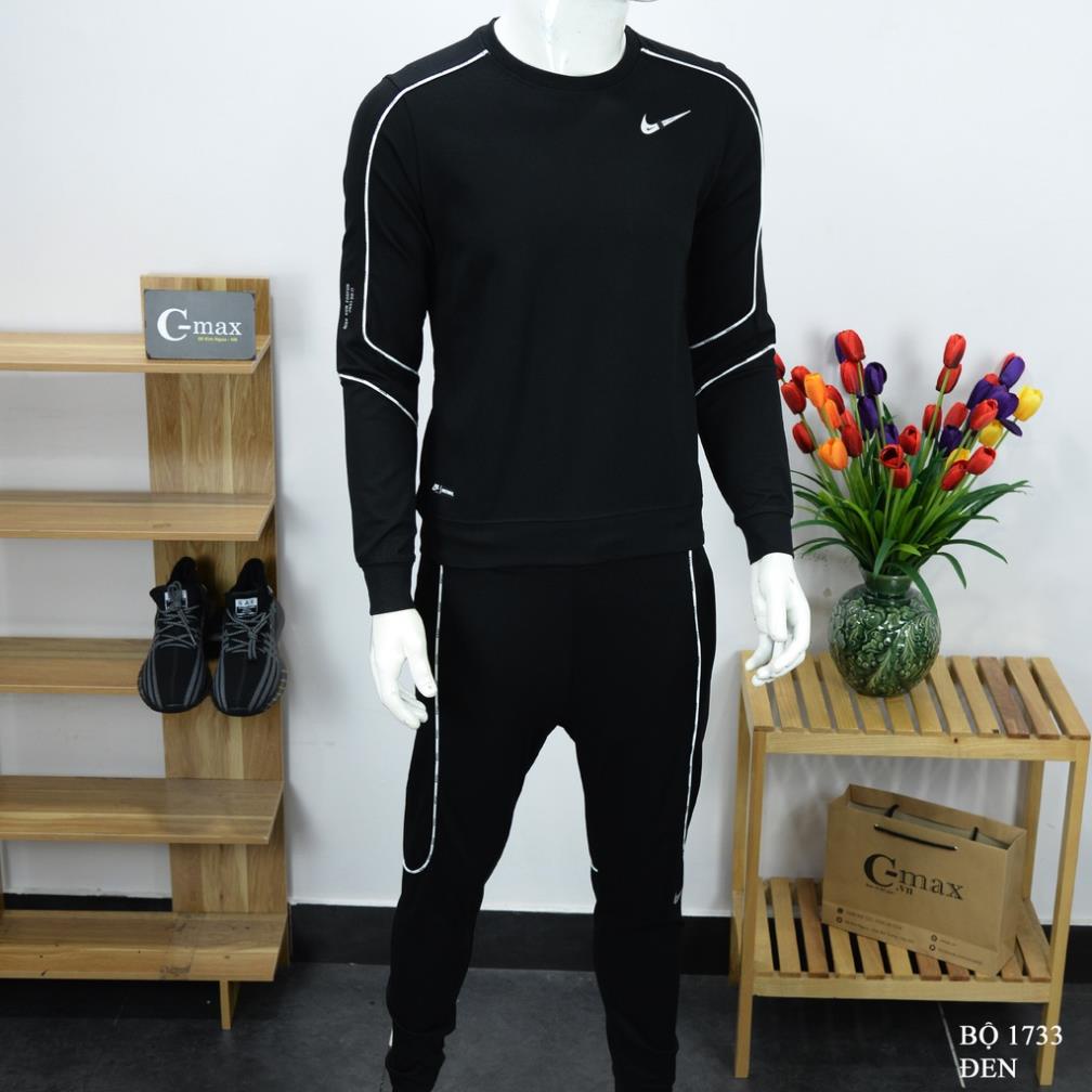 Bộ đồ nam cao cấp NIKE thể thao chất nỉ umi xịn ,bộ nỉ thu đông mã 1733