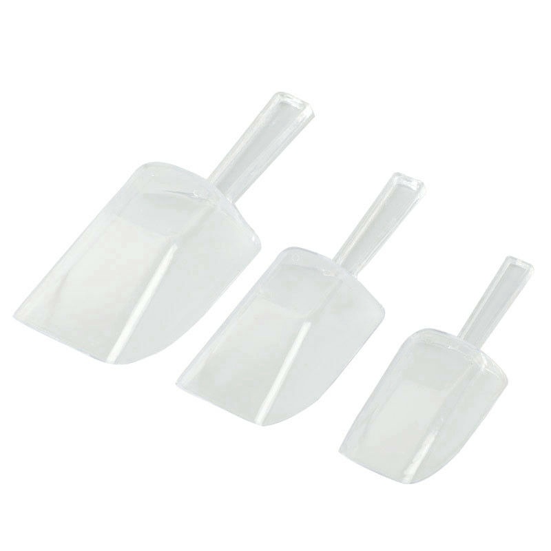 3Pcs Mini Clear Plastic Ice Scoop Scoopers for Weddings Candy Dessert Buffet Ice Cream Protein Powder