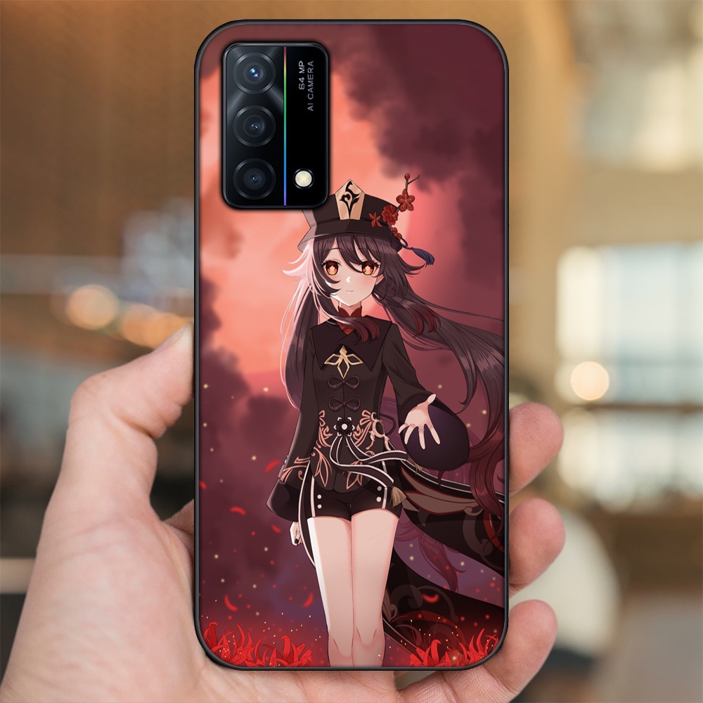 Ốp lưng Oppo K9 viền đen in hình Hutao Genshin Impact