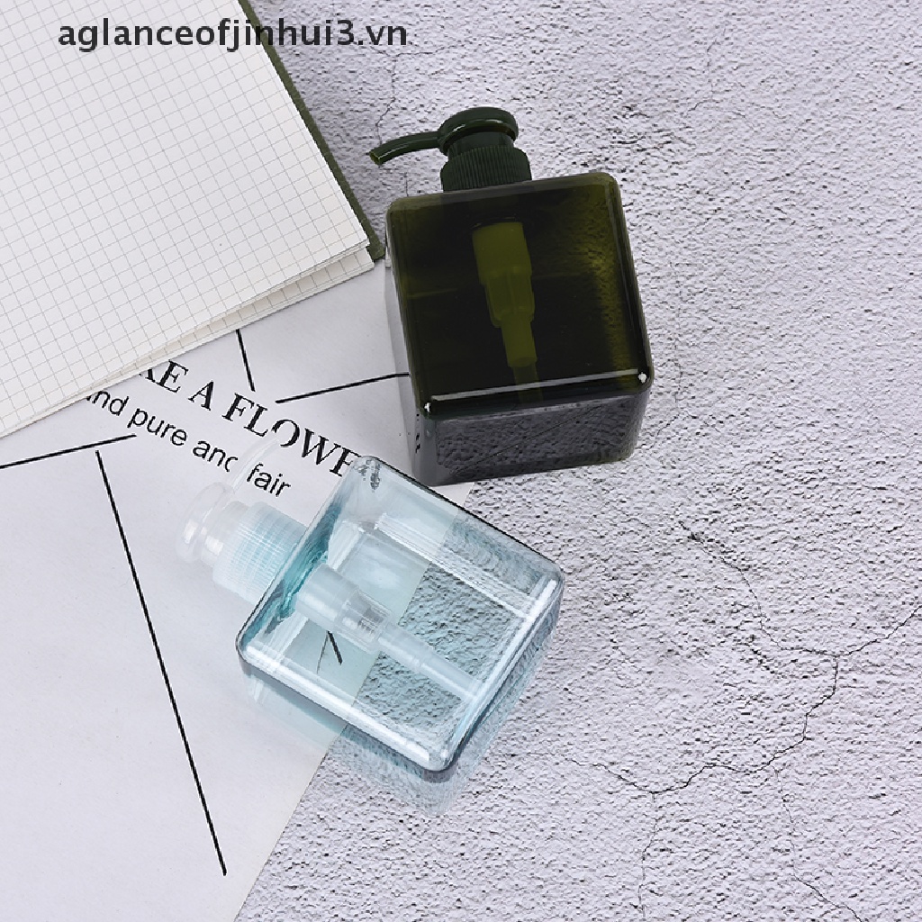 Bình Nhựa Rỗng Hình Vuông Đựng Dầu Gội Sữa Tắm Dung Tích 250ml Tiện Dụng