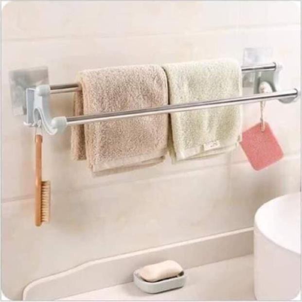 Thanh kệ treo khăn mặt tiện lợi Thanh inox dán cường lực nhà tắm