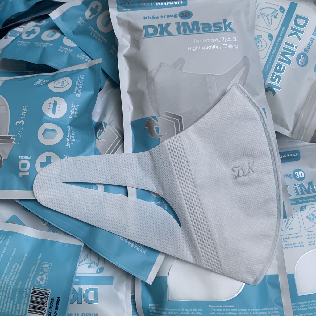 Khẩu trang 3D MASK Duy Khánh túi đóng 10 cái giúp chống bụi hiệu quả tiện lợi | BigBuy360 - bigbuy360.vn