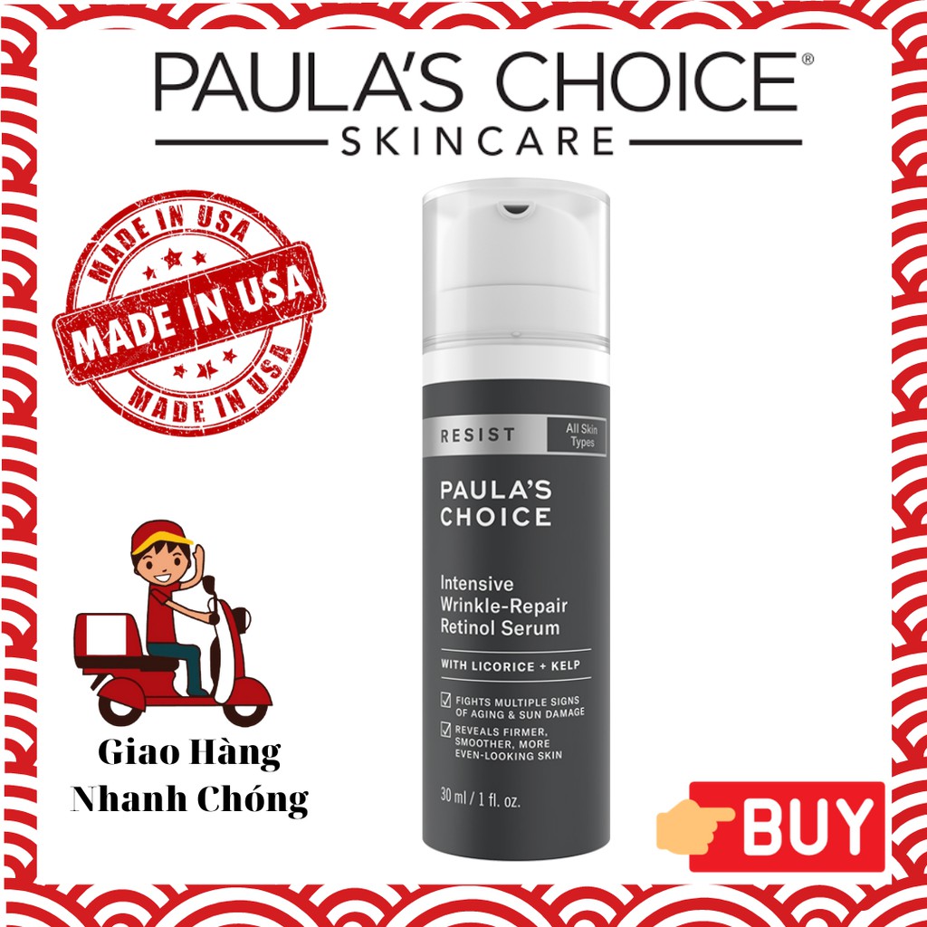 Tinh Chất Hỗ Trợ Lão Hóa Da - Paula's Choice Resist Intensive Wrinkle-Repair Retinol (30ml)