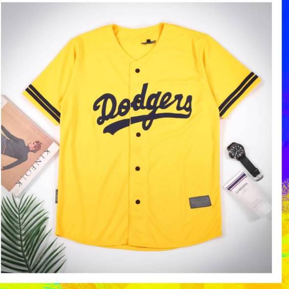 ♝ Áo Bóng Chày jersey Bóng Chày Nam Nữ dodgers Màu Vàng ( ▼