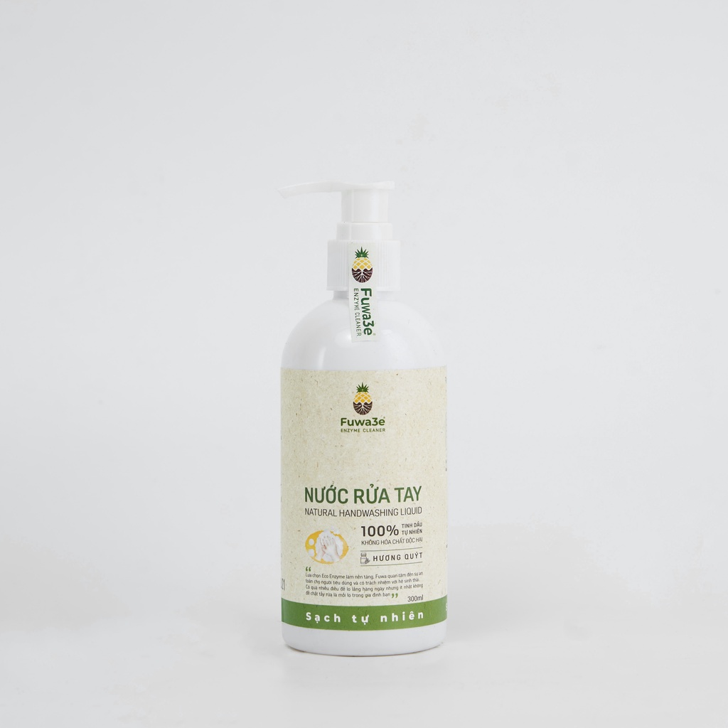Nước rửa tay hữu cơ Fuwa3e mùi tinh dầu quýt từ chế phẩm Enzyme sinh học 100ml, 300ml