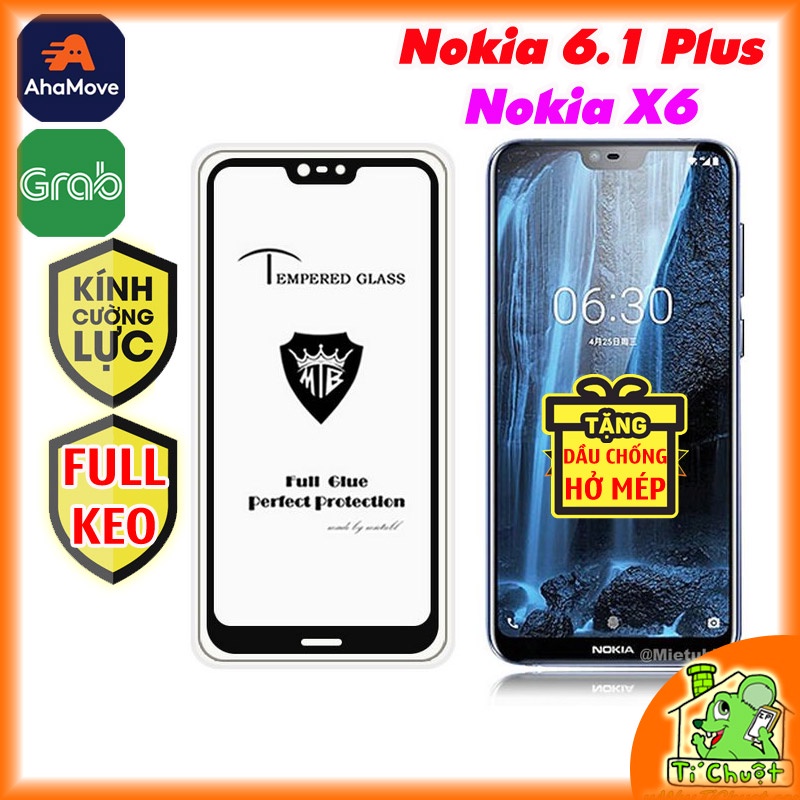 [FULL KEO-Ảnh Thật] Kính CL Nokia 6.1 Plus/ X6 Cường Lực 2.5D FULL Màn