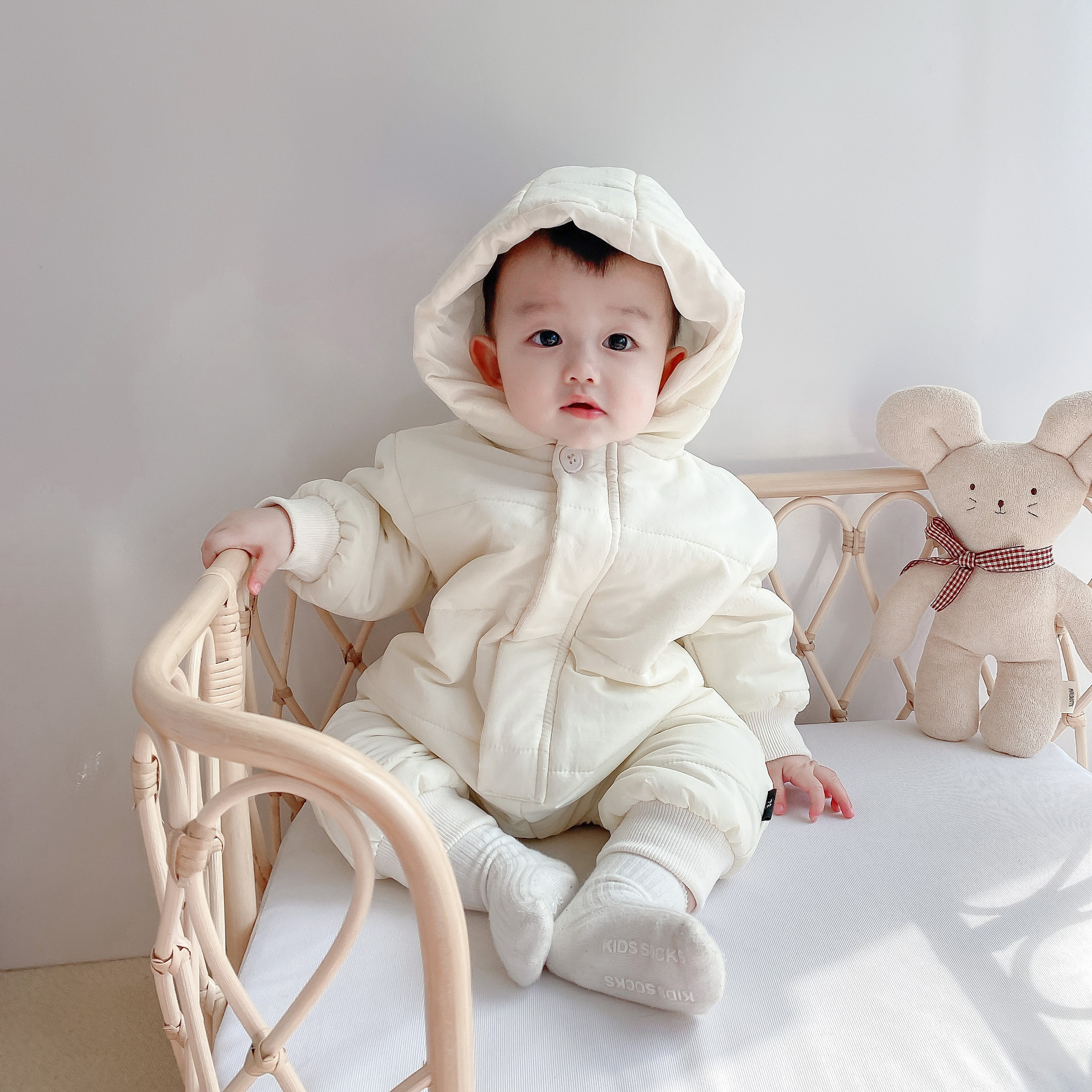 Bộ Áo Liền Quần Vải Cotton Thời Trang Mùa Đông Cho Bé