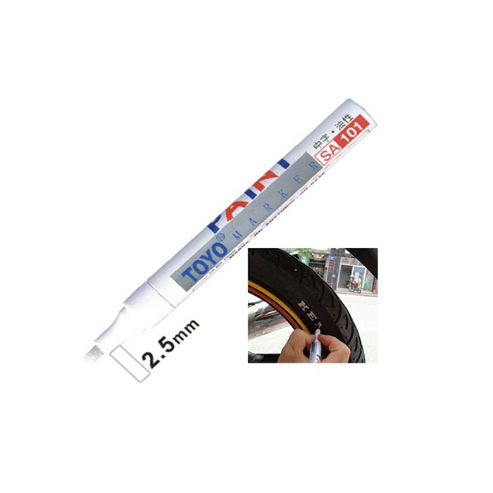 Bút sơn Toyo vẽ lốp xe, bánh xe , nhựa, gốm xứ., thủy tinh.... Paint Marker SA101