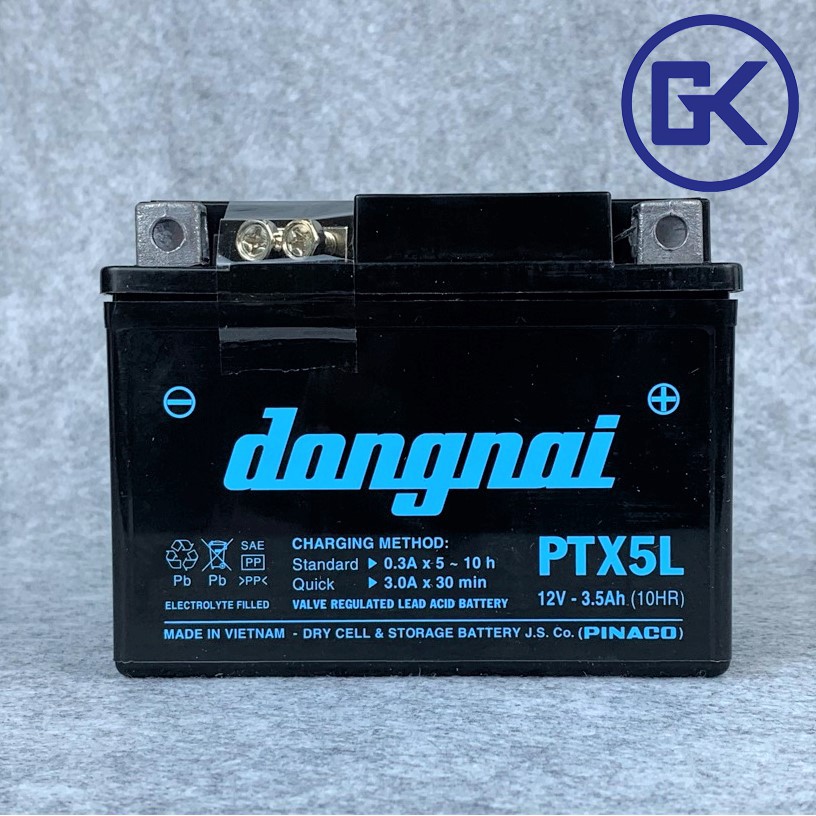 Ắc quy xe máy khô 12V - 3.5Ah lùn Đồng Nai PINACO