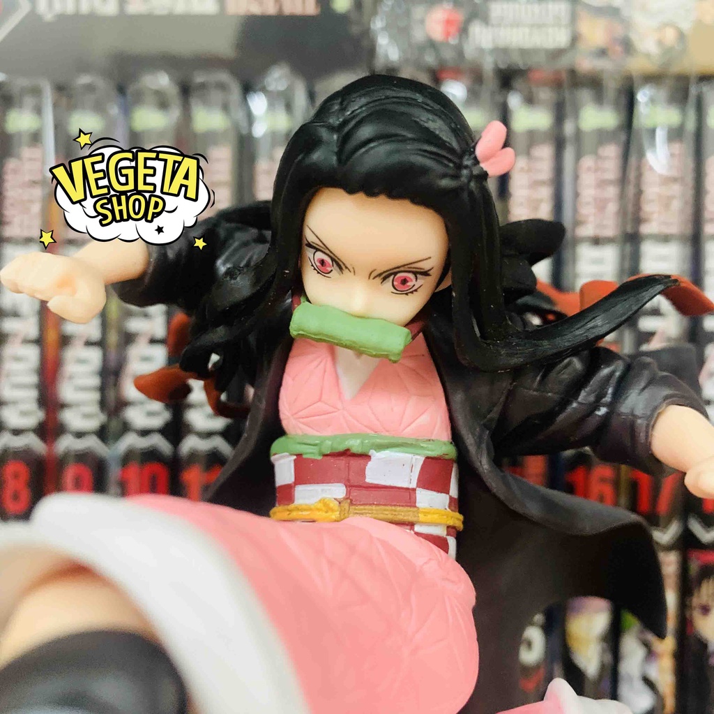 Mô hình Kimetsu No Yaiba - Mô hình thanh gươm diệt quỷ - Kamado Nezuko tư thế đá chân chiến đấu - Nezuko - Cao 17cm