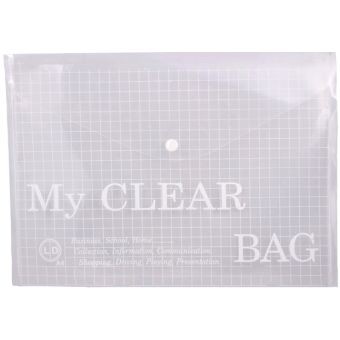 Xấp 12 cái Bìa nút nhựa My clear bag Khổ F4