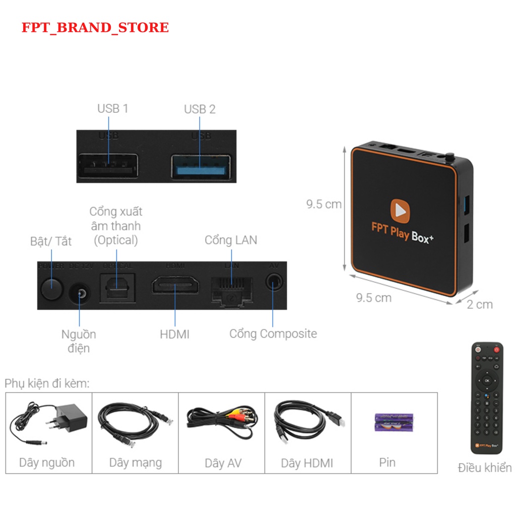 FPT PLAY BOX+ 2020 FPT TELECOM Mode 550 Android TV + 4K RAM 2GB Tích Hợp Điều Khiển Giọng Nói Từ Xa.