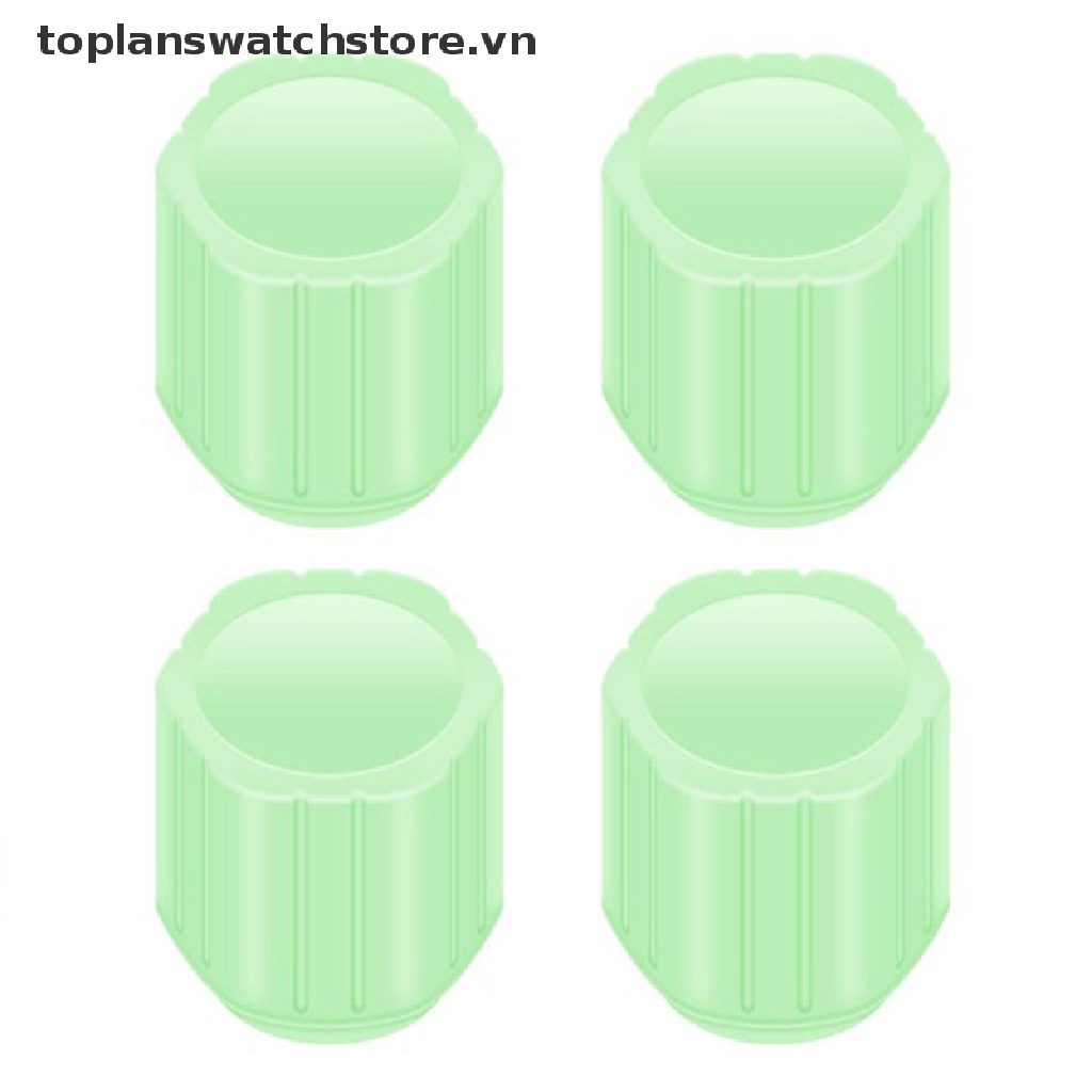 Set 4 Nắp Van Bánh Xe Hơi Màu Dạ Quang Chống Bụi Tiện Dụng