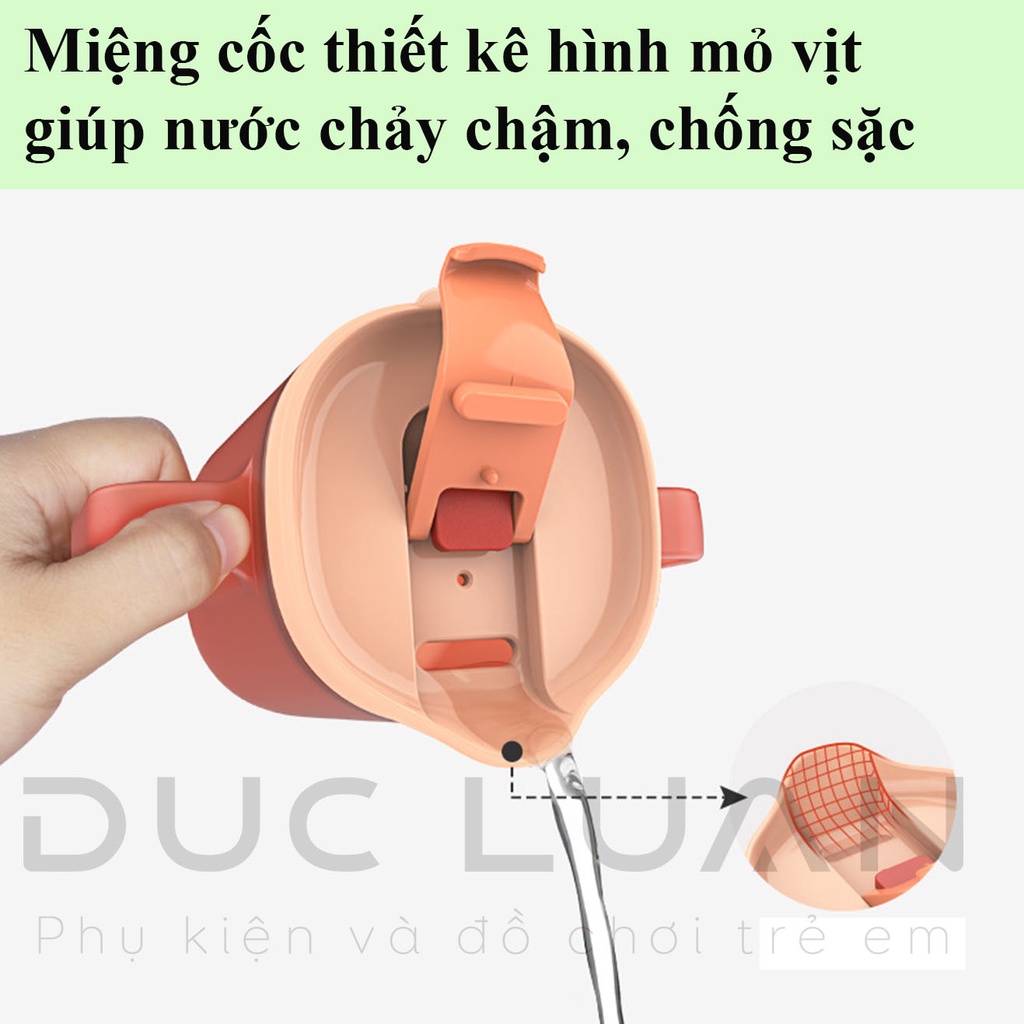 Cốc tập hút cho bé - Cốc tập uống 3 giai đoạn - Chính hãng Hugokids