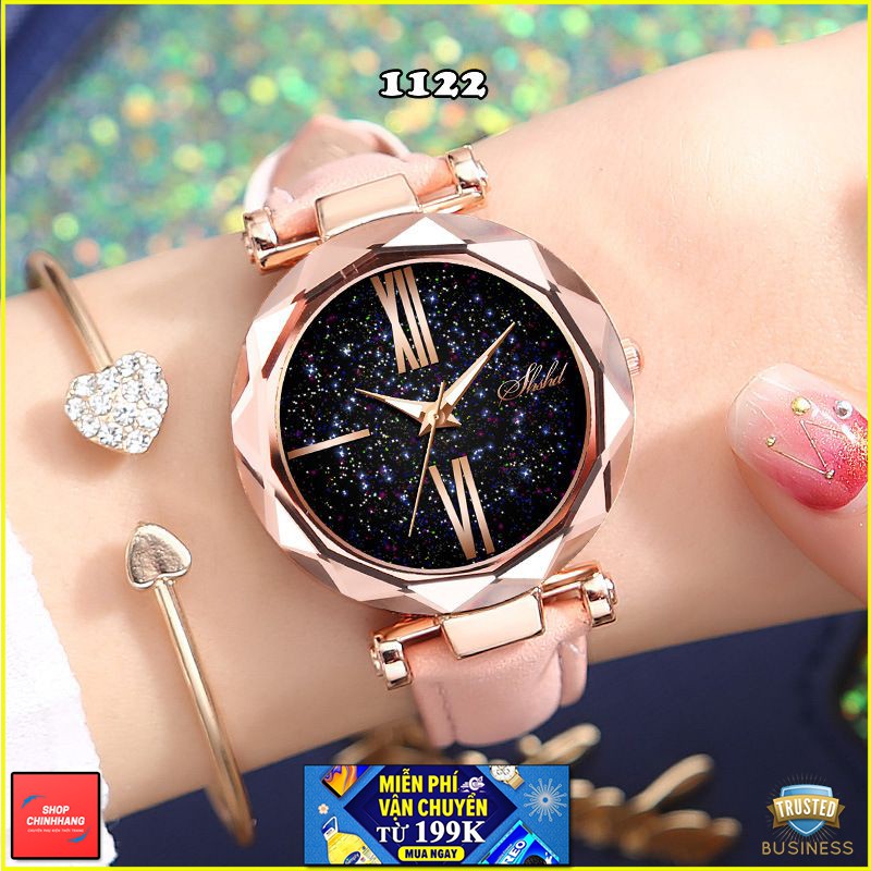 ĐỒNG HỒ NỮ SHSHD THỜI TRANG DÂY DA NHIỀU MÀU CỰC ĐẸP SH1122