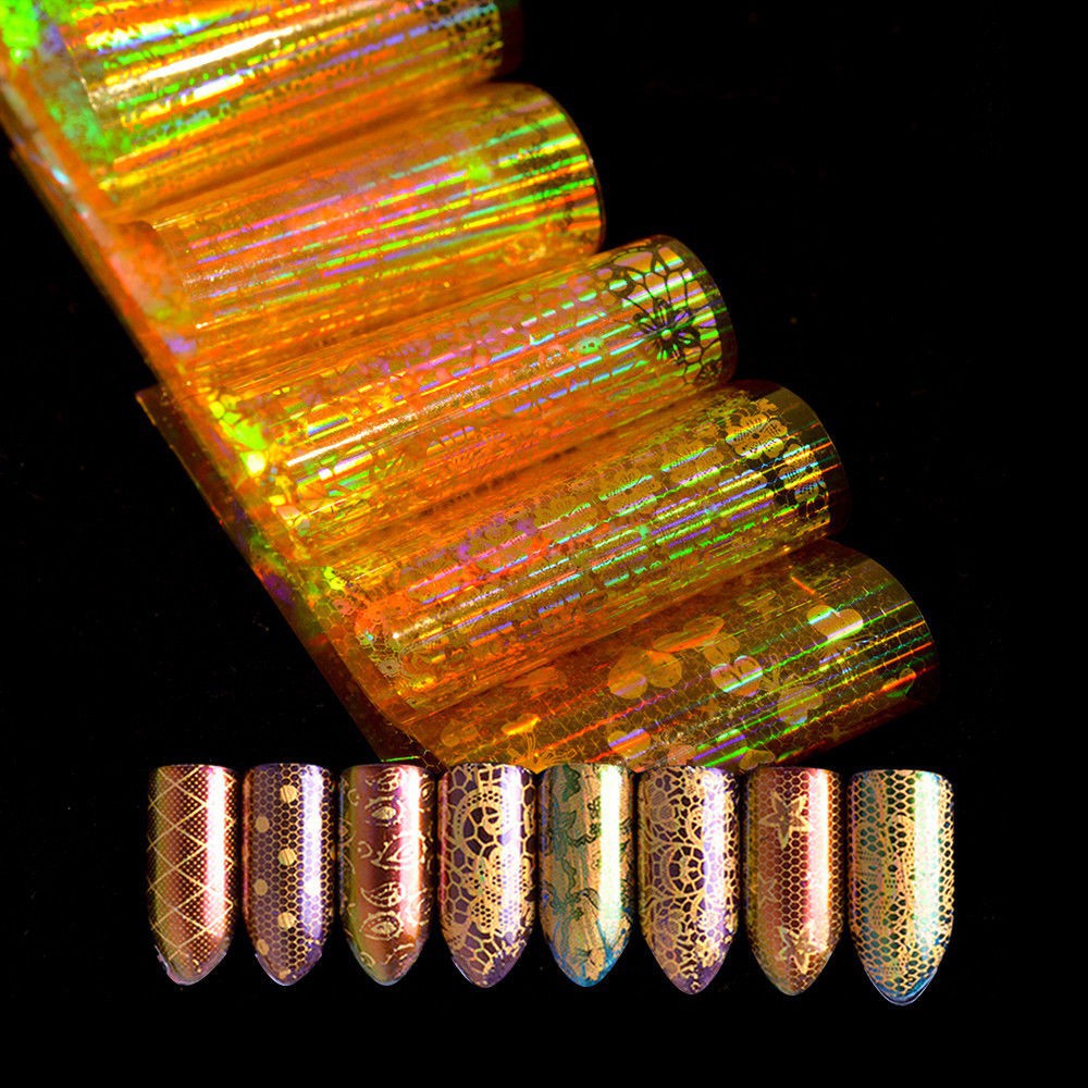 16 Miếng dán móng tay ánh màu lấp lánh độc đáo