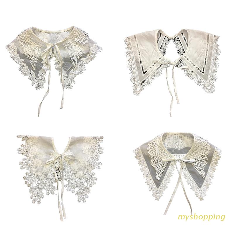 Cổ áo ren hai lớp thêu họa tiết dành cho nữ