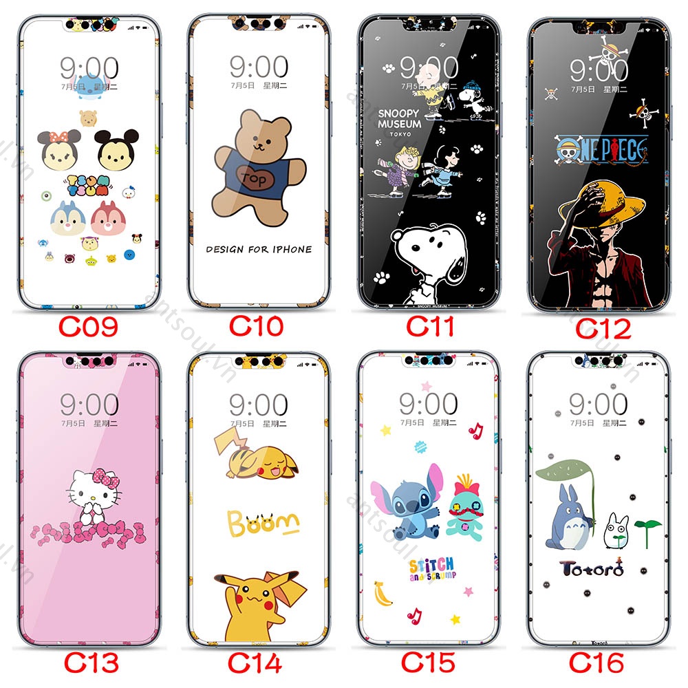 Kính cường lực bảo vệ màn hình hoạt hình thích hợp cho Iphone 13 Pro Max Iphone13 13pro 6.1 6.7&quot; kèm phụ kiện