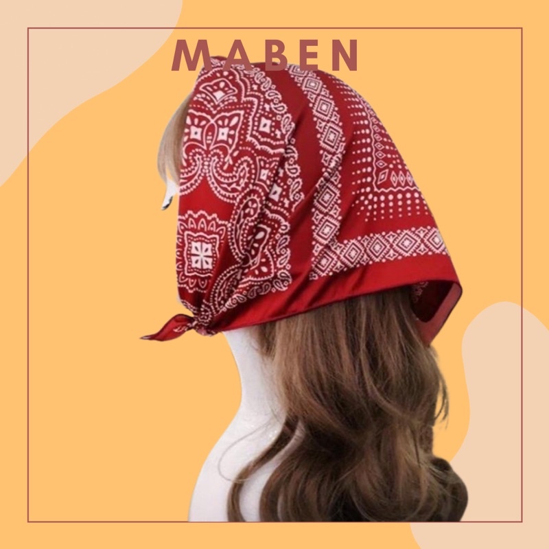 Khăn bandana in hoa văn size 53x53cm