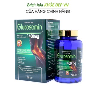 Viên xương khớp Glucosamin 1400mg Xanh giảm đau nhức mỏi xương khớp Hộp 60 viên