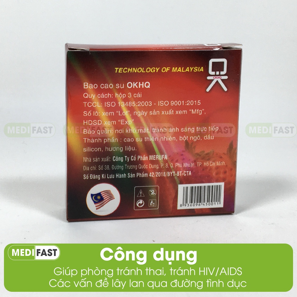 Bao cao su Ok - Hộp to - Combo 48 hộp x 3 chiếc - Giao hàng kín đáo, luôn che tên sản phẩm