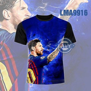 Áo thun nam cổ tròn in hình Messi, áo phông unisex nam nữ vải cotton co giãn chất lượng cao | LMA9915