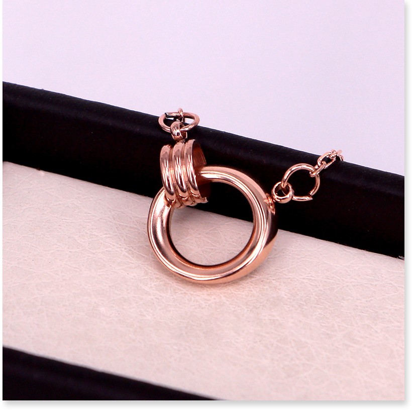 Vòng tay nữ Lắc tay nữ TITAN nhẫn đôi hình học S10-505A - CAM KẾT KHÔNG GỈ, KHÔNG BAY MÀU - BẢO HÀNH 12 THÁNG