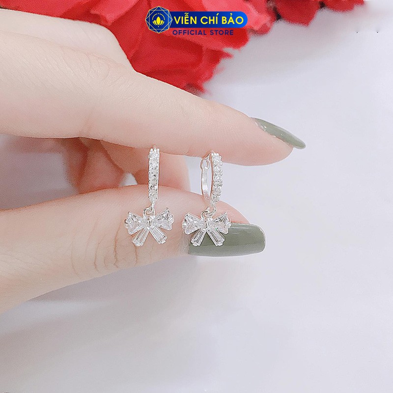 Bông tai bạc nữ Bow Tie chất liệu bạc 925 thời trang phụ kiện trang sức nữ Viễn Chí Bảo B400452