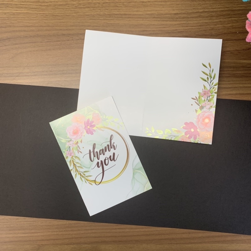 Thiệp chúc mừng thank you, birthday dạng chữ A, nhiều hình trang nhã