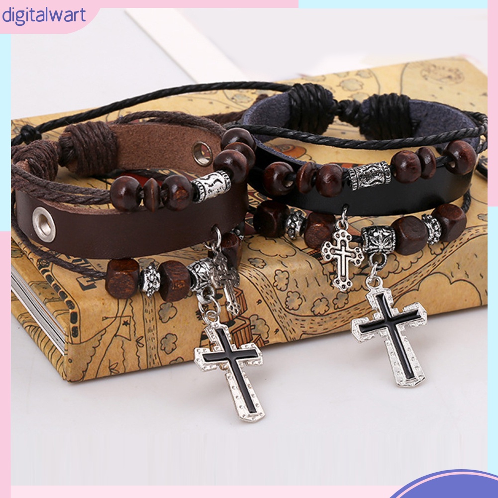 Vòng Đeo Tay Giả Da Nhiều Lớp Kiểu Dáng Vintage Thời Trang Cá Tính