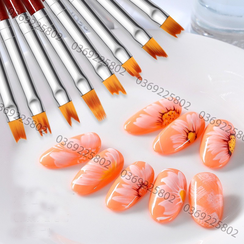 Set cọ 8 cây , cọ vẽ hoa nhanh, cọ dị hình