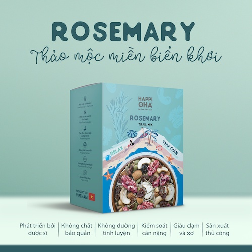 Granola Rosemary Hương Thảo HAPPI OHA - Ngũ Cốc Ăn Sáng/ Ngũ Cốc Ăn Kiêng Không Đường Tinh Luyện