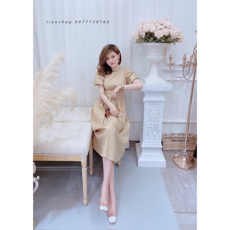 [Mã WASTMAY giảm 15% tối đa 30K đơn 150K] BÁN SỈ VÁY XOÈ TAY BỒNG BO EO 2M XANH BE CHO NỮ | BigBuy360 - bigbuy360.vn