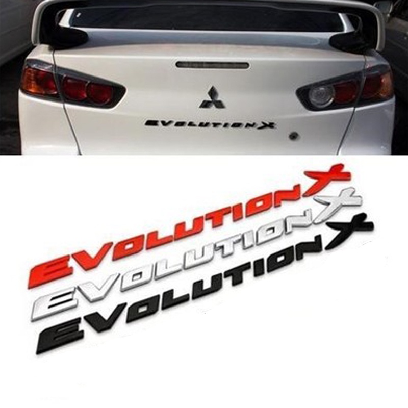 1 X Miếng Dán Logo Chữ EVOLUTION X Bằng ABS Thay Thế Cho Xe Hơi MITSUBISHI EVOLUTION X