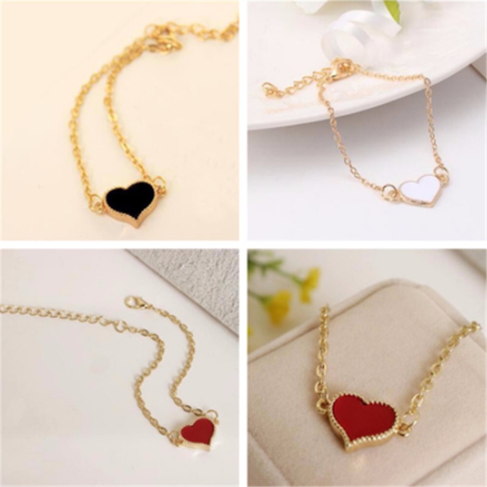 Vòng Tay Mạ Vàng Mặt Hình Trái Tim Thời Trang Thanh Lịch Cho Nữ