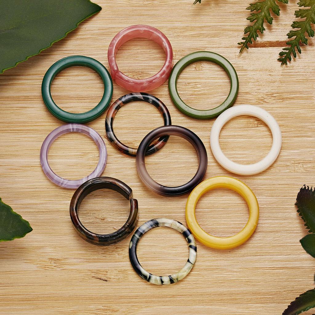 Bộ 10 Nhẫn Nhiều Kích Cỡ 7-8 Có Thể Điều Chỉnh Kích Cỡ