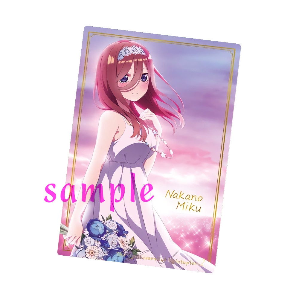 Ảnh card bo góc in hình Gotoubun No Hanayome FLOWER ver Hoa - Nhà Có 5 Nàng Dâu thẻ bo viền 5*8cm #