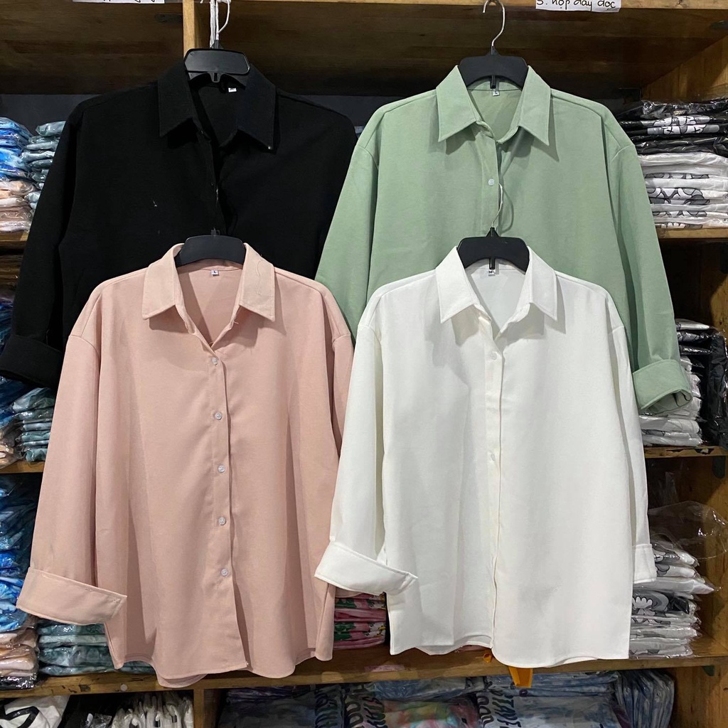Áo khoác sơ mi nữ nhung gân form rộng tay dài – Unisex 2022