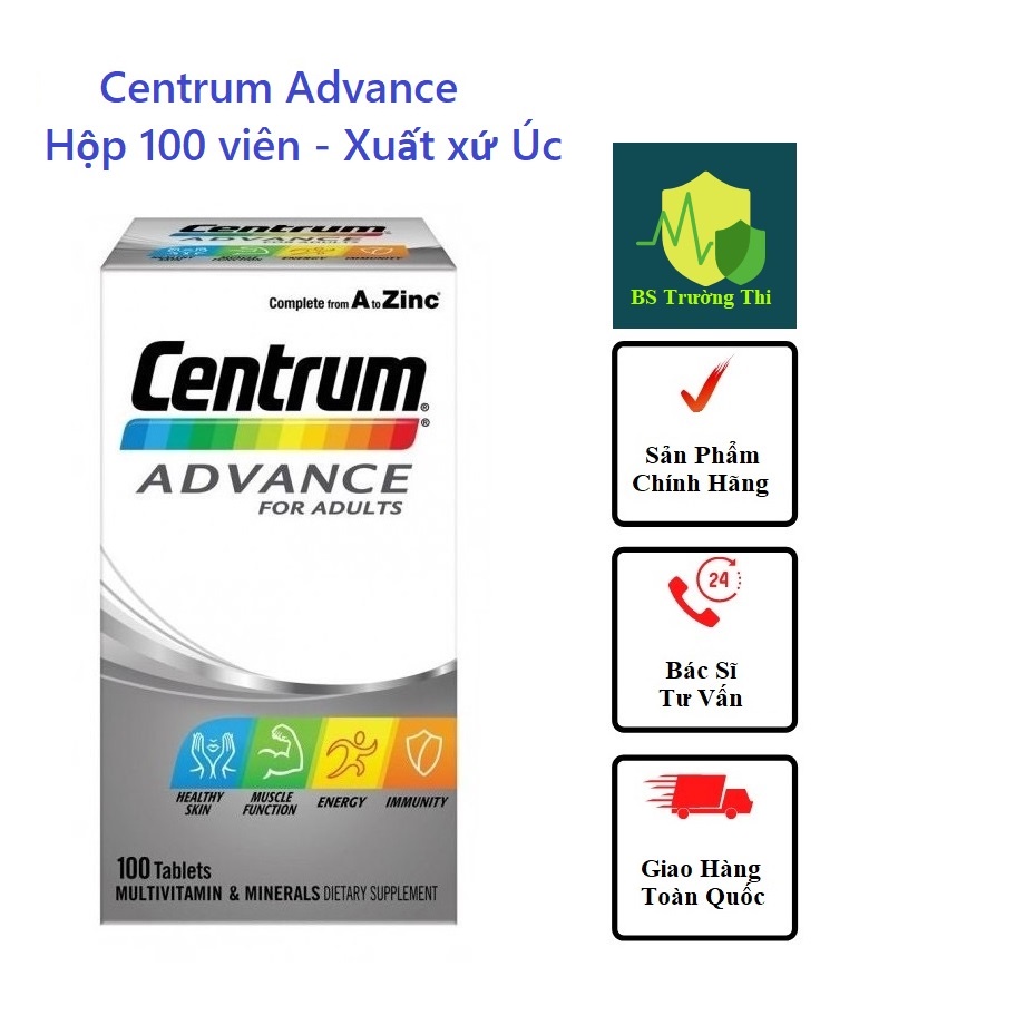 Vitamin tổng hợp Centrum Advance For Adults dành cho người lớn 18-50 tuổi 100 viên - BS Tư vấn